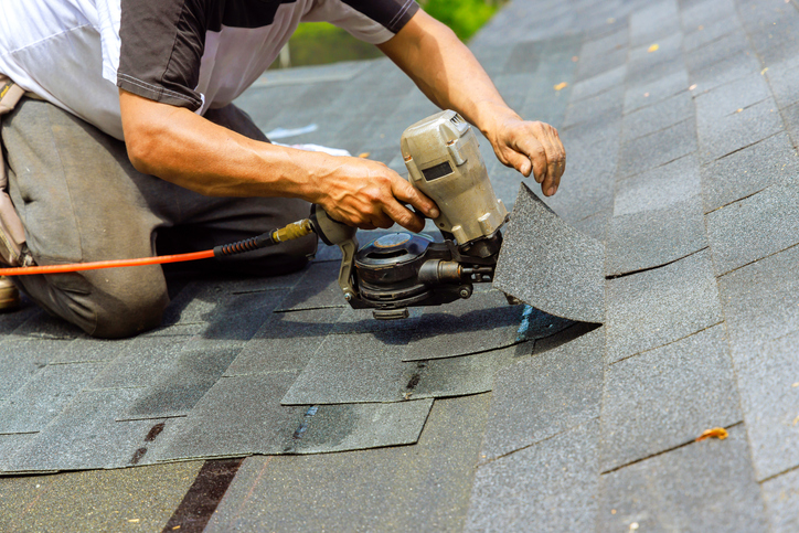 Roofing repair concept.